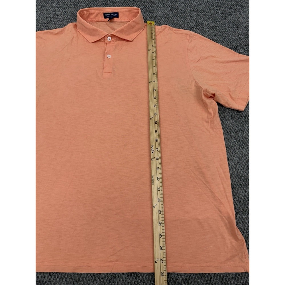 Peter Millar Crown Crafted Men's XL Orange Pima Cotton Polo Shirt Golf - Great - Picture 7 of 8